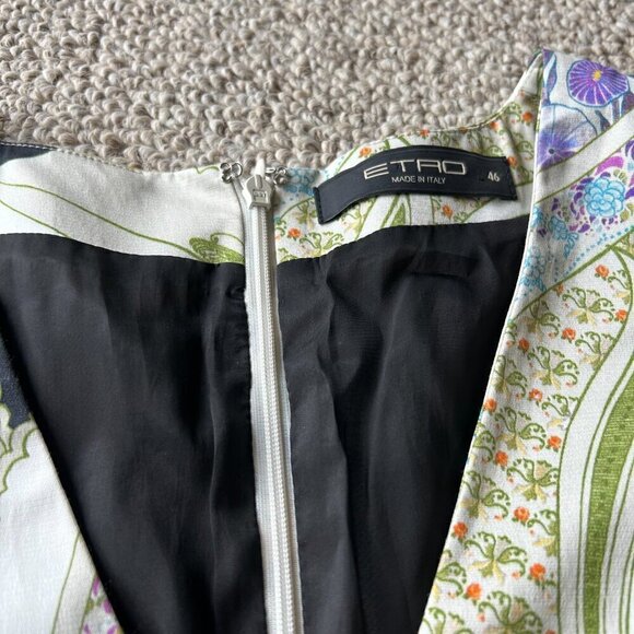 Etro Size 46 Made in Italy Art to Wear Art Deco Dress - Picture 4 of 11